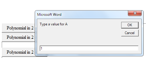 The form used by Version 1